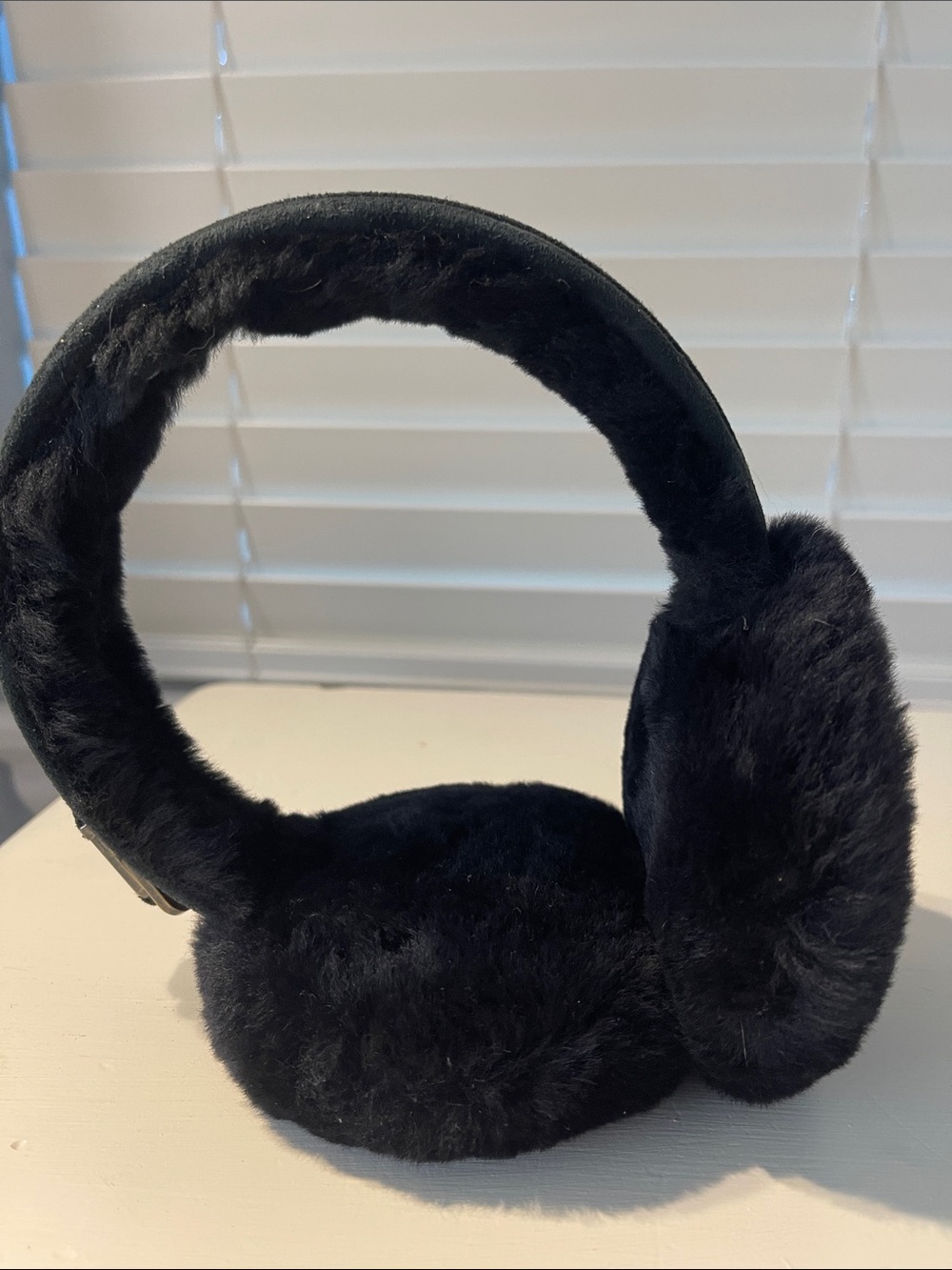 UGG Black Plush Faux Fur Earmuffs